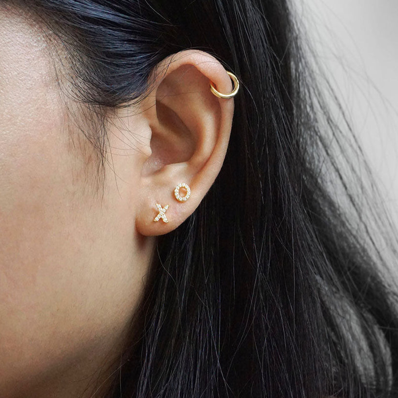 Pave Initial Earring